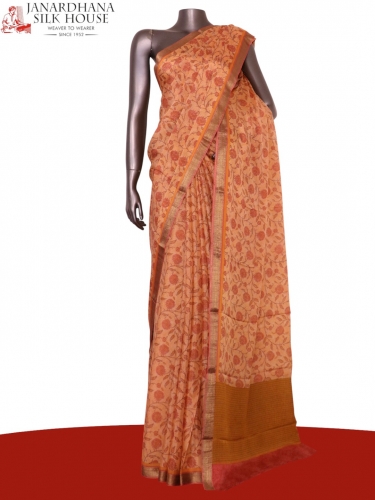 Pure Floral Zari Crepe Silk Saree